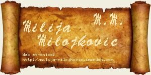 Milija Milojković vizit kartica